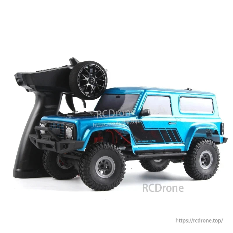 D1RC 1/18 2.4G Mini Off‑Road Rock Crawler RC Car, D1RC 1/18 scale 2.4G RC rock crawler with 4WD, ladder frame, waterproof ESC, 7.4V LiPo battery, and 3-wire servo for off-road performance.