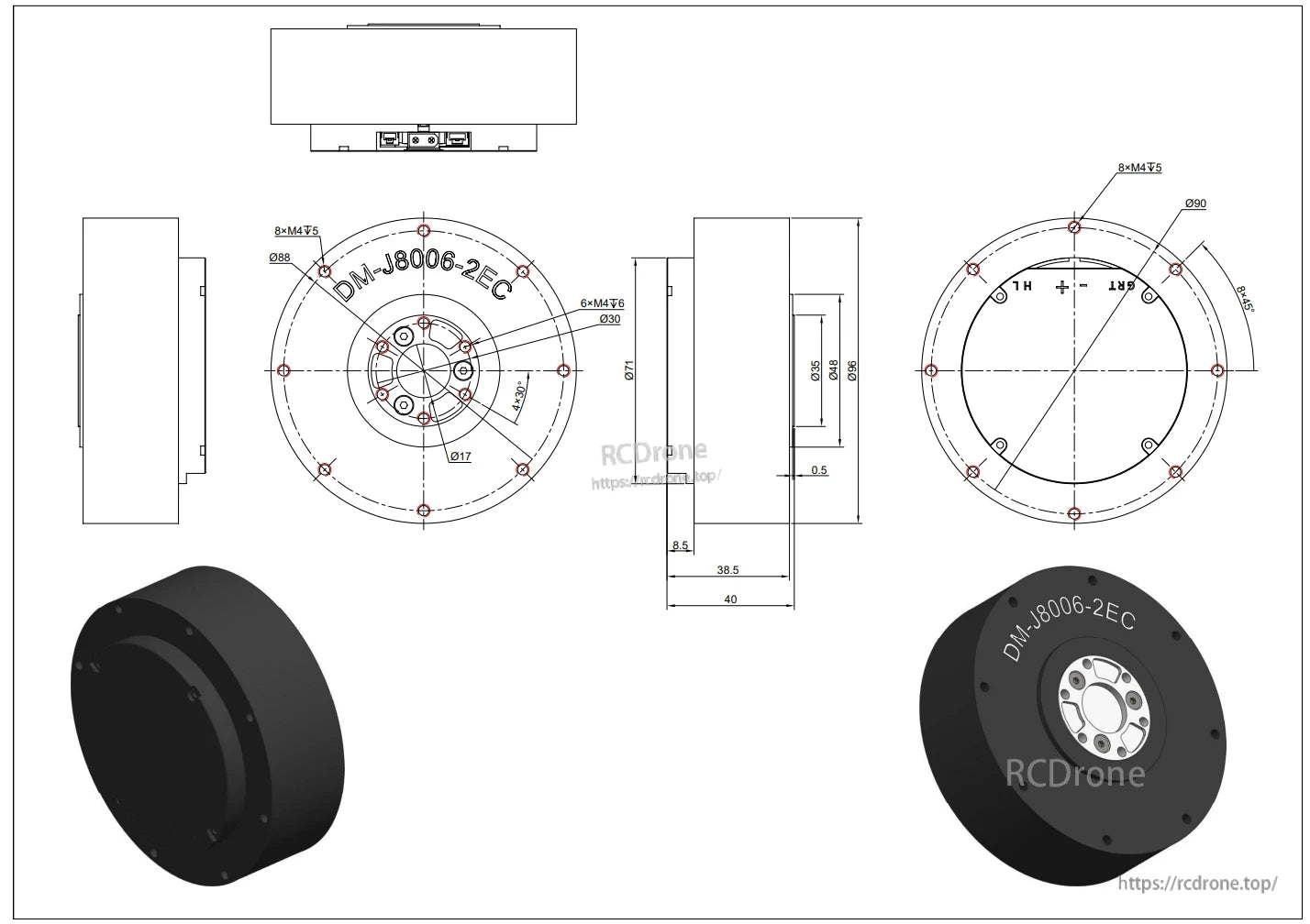 El motor DAMIAO DM-J8006 tiene un motor de alto rendimiento y un diseño robusto para un funcionamiento confiable.