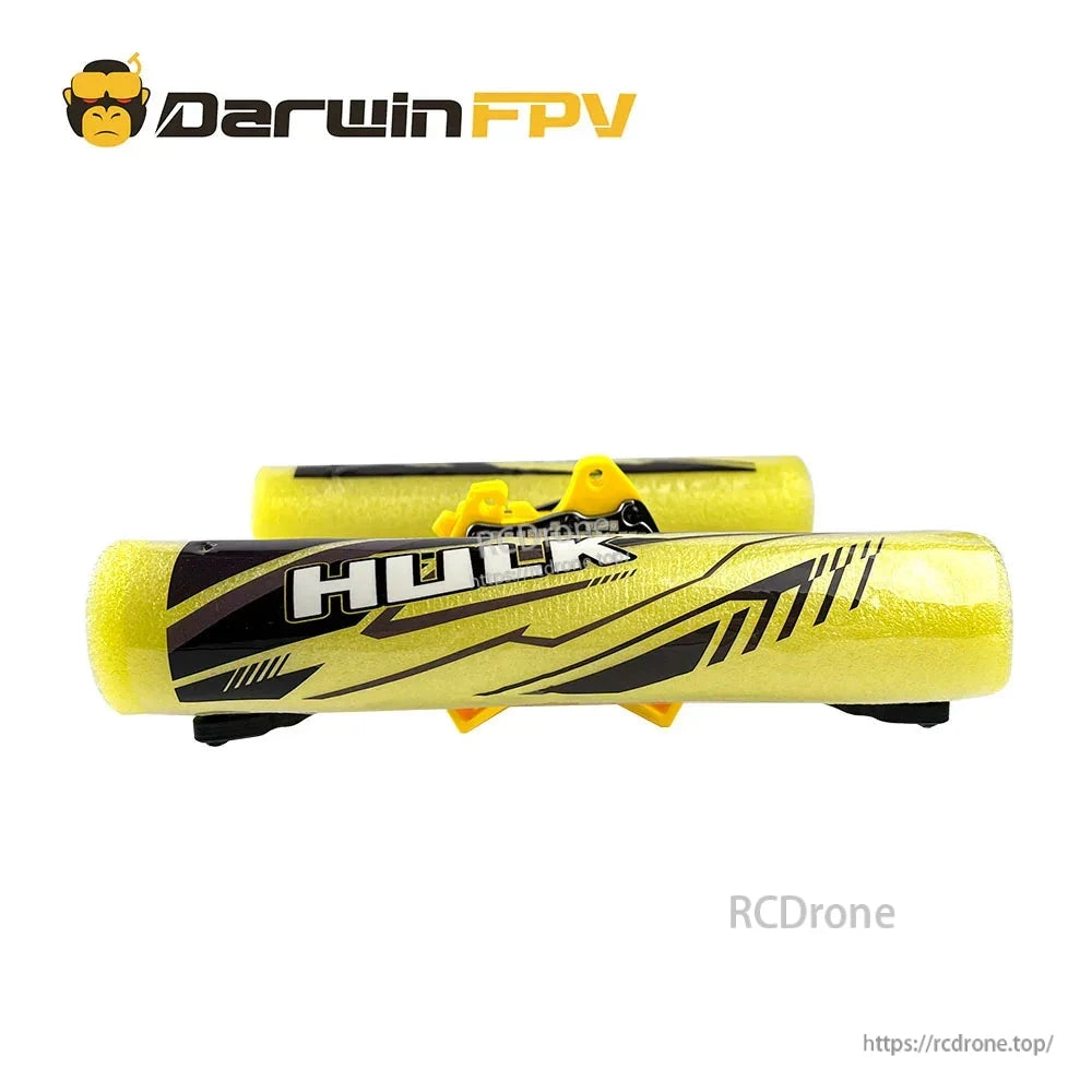 Side profile of HULK II frame with yellow foam float tube and mounted hardware visible