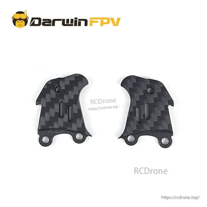 Pair of carbon fiber side plates for FPV frame, left and right pieces with slots