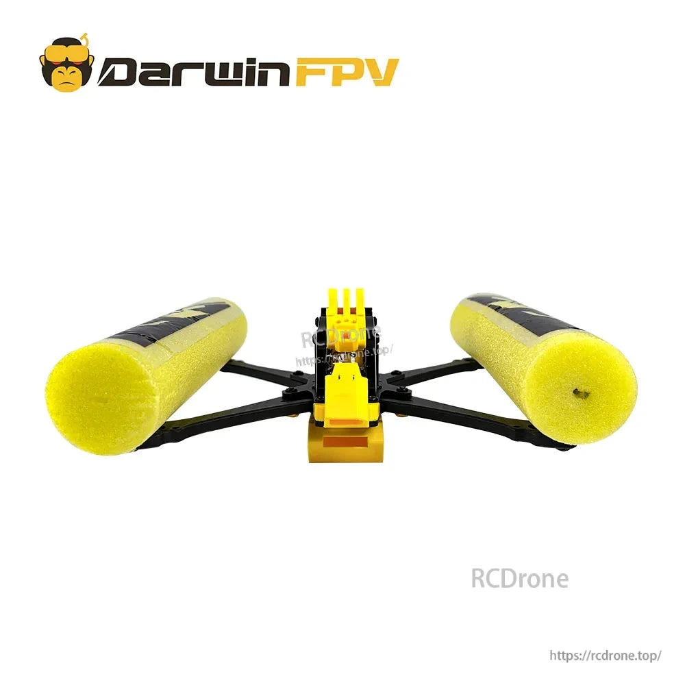 DARWIN HULK II waterproof FPV drone frame kit, front view with foam floats installed
