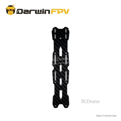 Long carbon fiber top plate with multiple slots and mounting holes for frame assembly