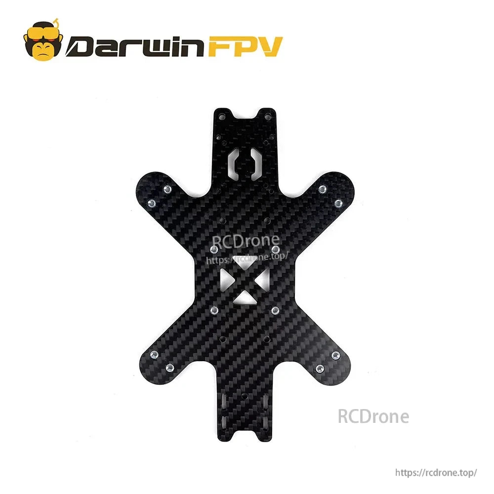 Carbon fiber main body plate with motor arm junctions and multiple mounting holes