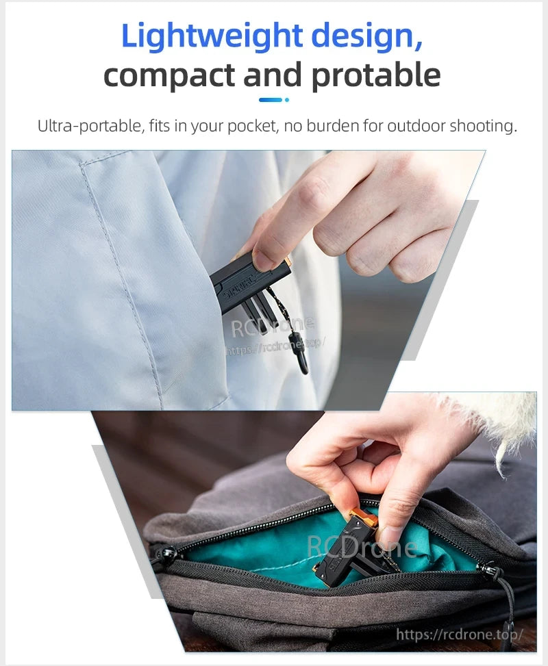 DJI Action 5 Mount, Compact, lightweight drone fits in pocket or bag; ultra-portable and ideal for outdoor shooting, easy to carry and convenient for on-the-go use. (24 words)