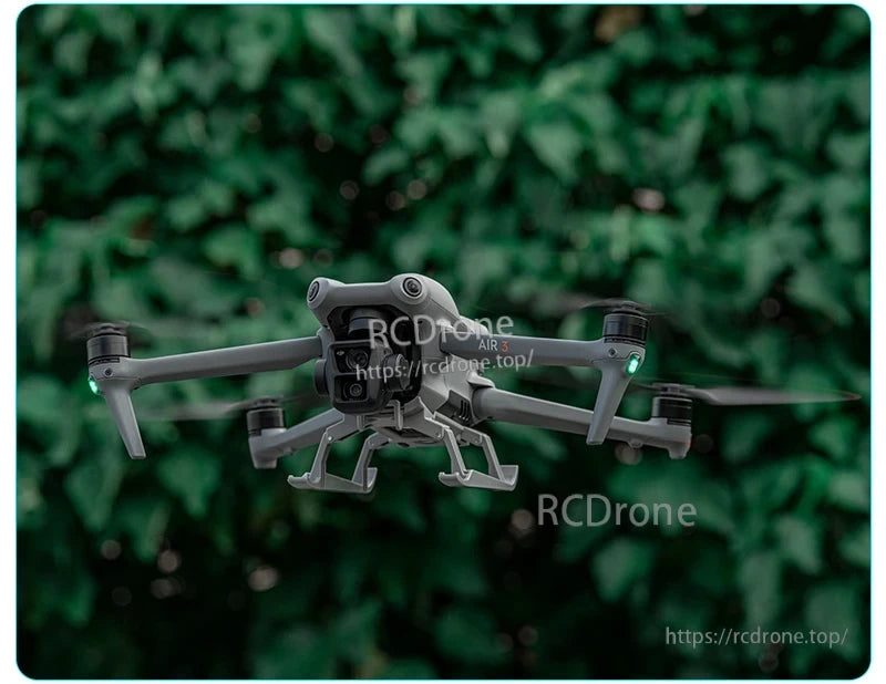 DJI Air 3 Landing Gear, Height increase of 21mm to reduce ground debris during takeoff and landing, compared to seller stated increase of 20mm.