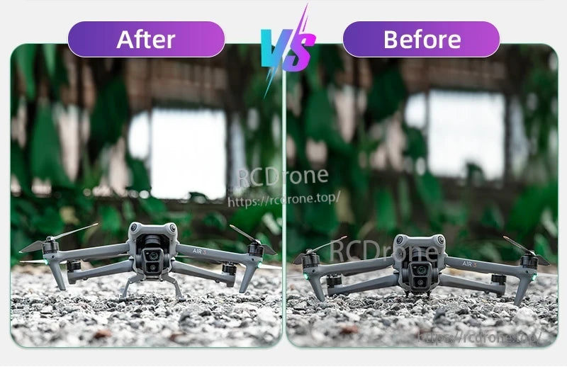 DJI Air 3 Landing Gear, Suitable for close-proximity flights, such as between trees, buildings, or in narrow spaces.