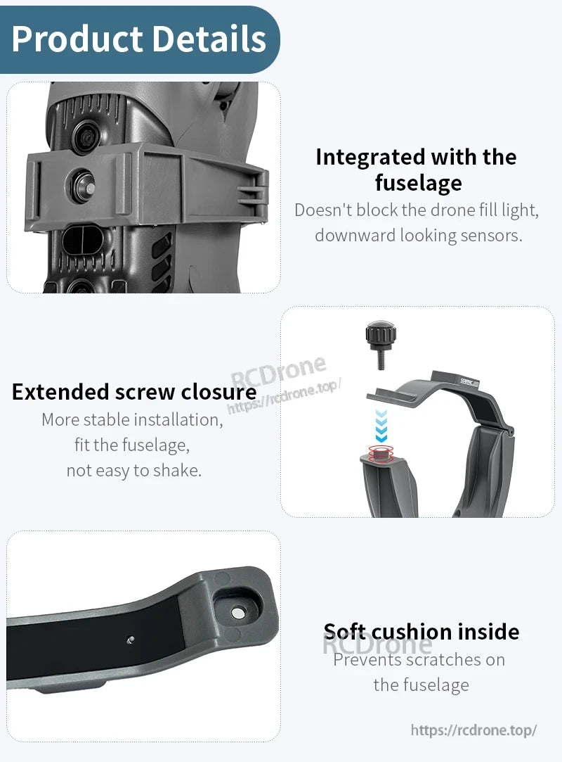 DJI Air 3 Mount Holder, Secure screw-mounted fuselage with soft padding and sensor-safe design ensures stable, scratch-free drone operation.
