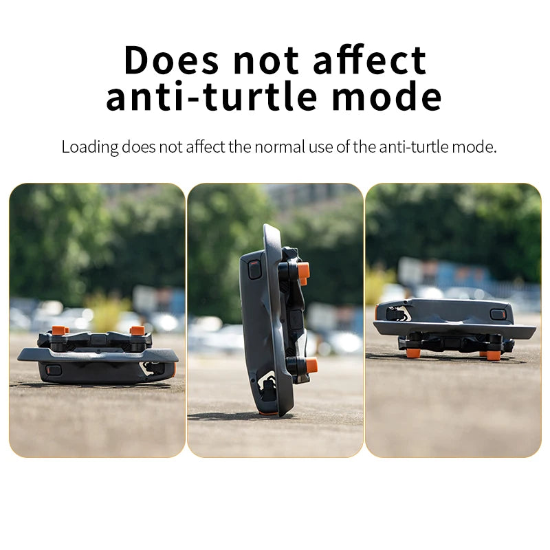DJI Avata 2 Foot Pads, Anti-turtle mode remains unaffected by loading; normal functionality is maintained during use.