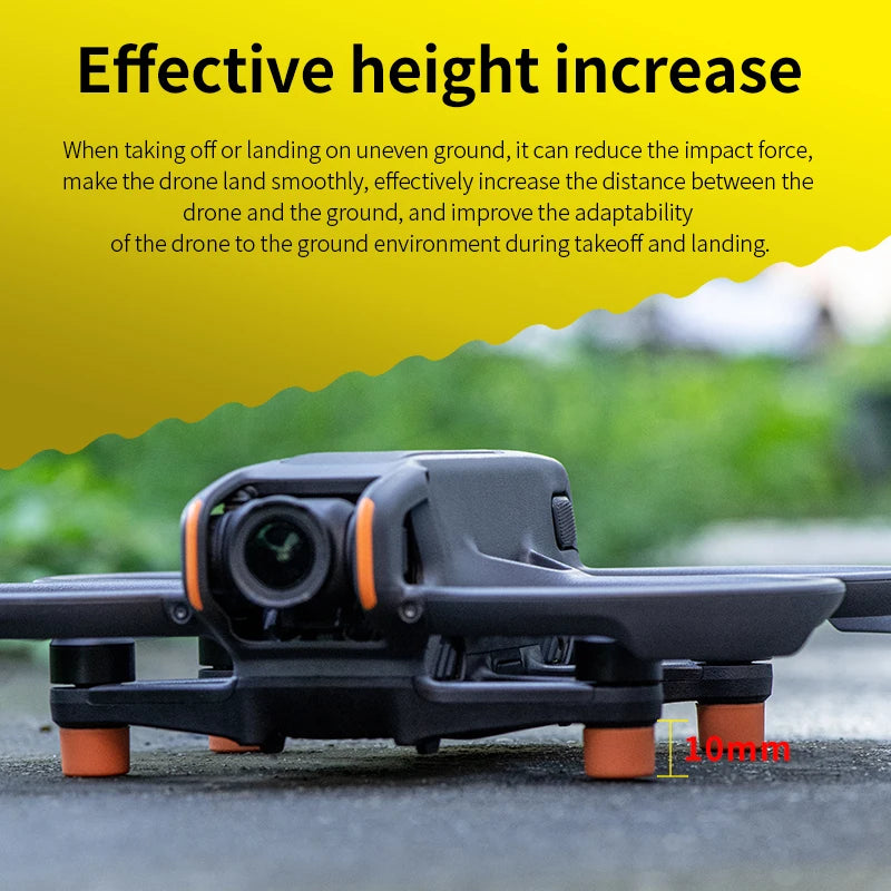 DJI Avata 2 Foot Pads, Increases effective height by 10mm, reduces impact, ensures smooth landings, and enhances ground adaptability for improved drone performance.