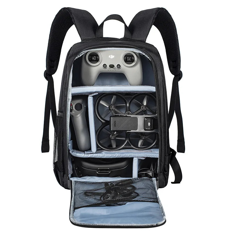 DJI Avata FPV Backpack, Comfortable backpack with breathable design, shock absorption, and decompression straps for long walks.