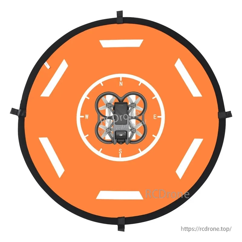 DJI Avata landing pad and accessories for DJI Mini 3, including foldable mat and ground pegs.