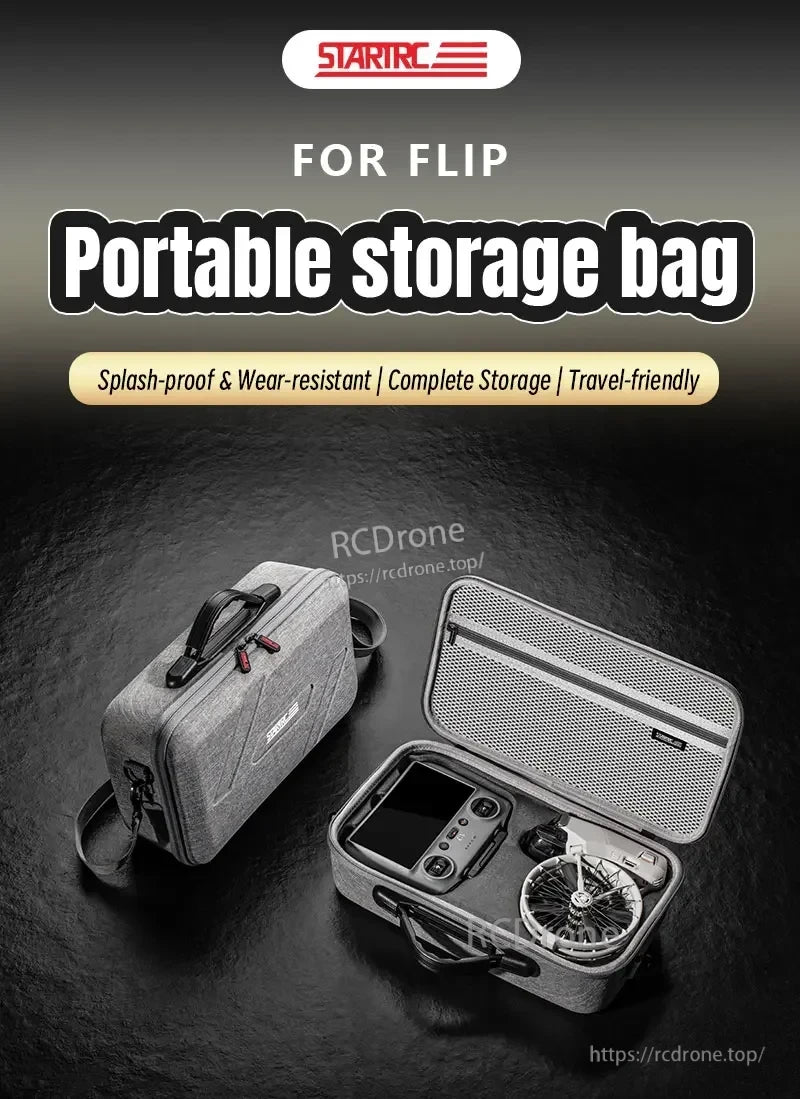 DJI FLIP Carrying Case, Splash-proof, durable portable bag for FLIP with secure compartments, perfect for travel and organized, complete storage. (24 words)