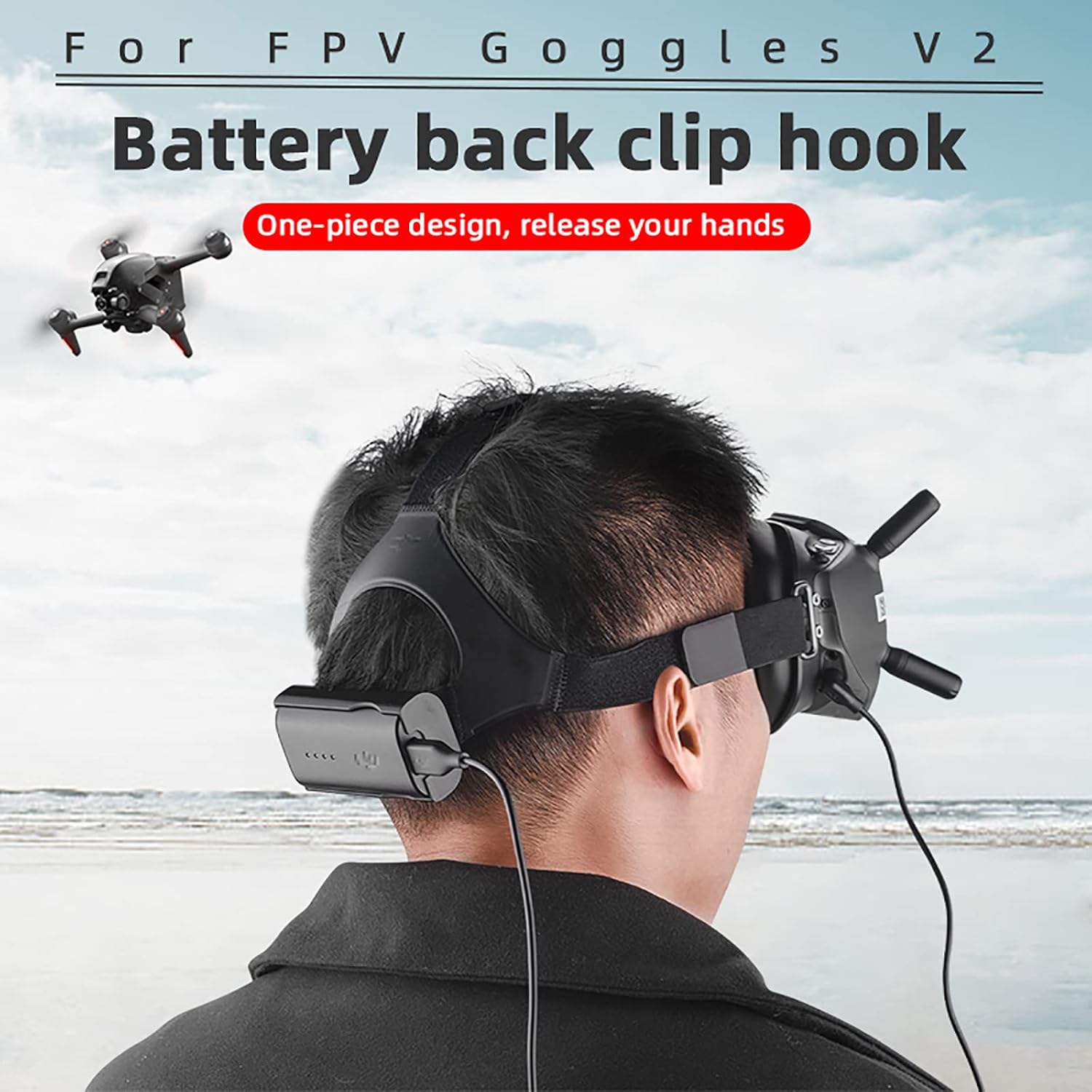 DJI FPV Goggles Battery Holder, The battery holder for DJI FPV goggles can be printed using 3D technology.