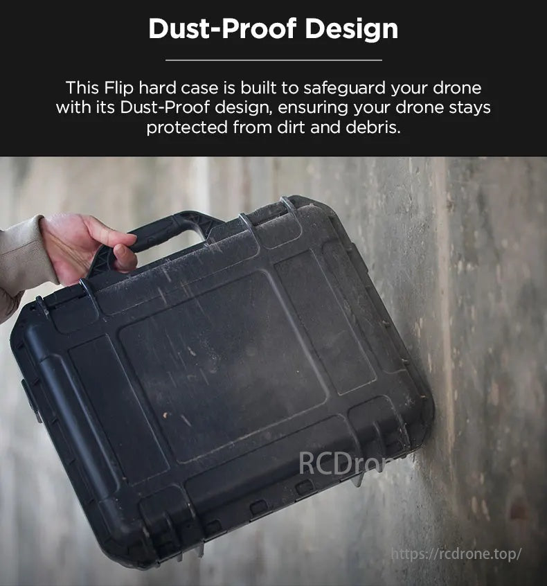 DJI Flip Waterproof Case, Dust-Proof Flip hard case protects drone from dirt and debris.
