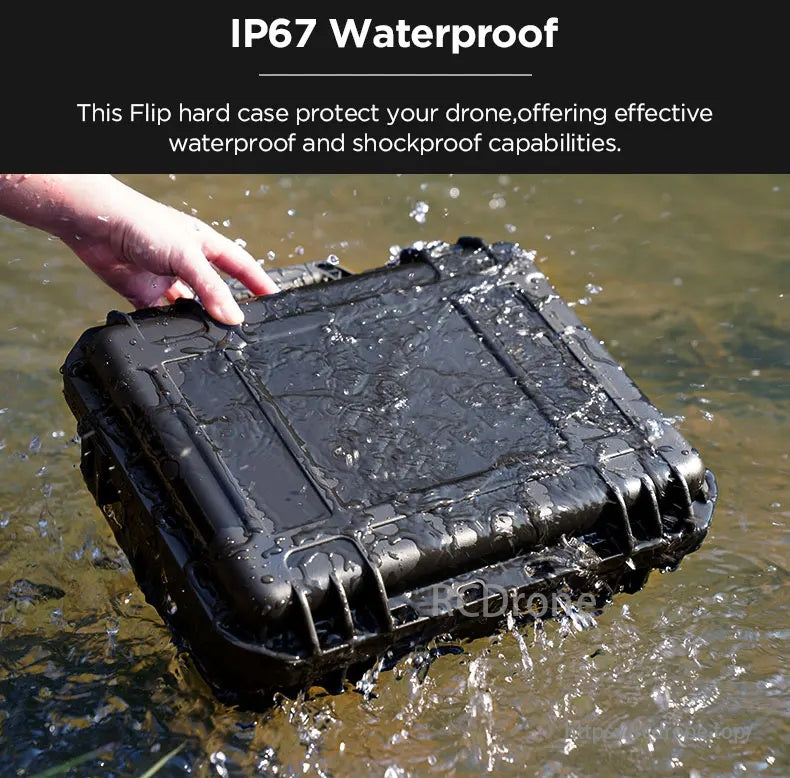 DJI Flip Waterproof Case, IP67 Waterproof Flip hard case protects drone, offering waterproof and shockproof capabilities.