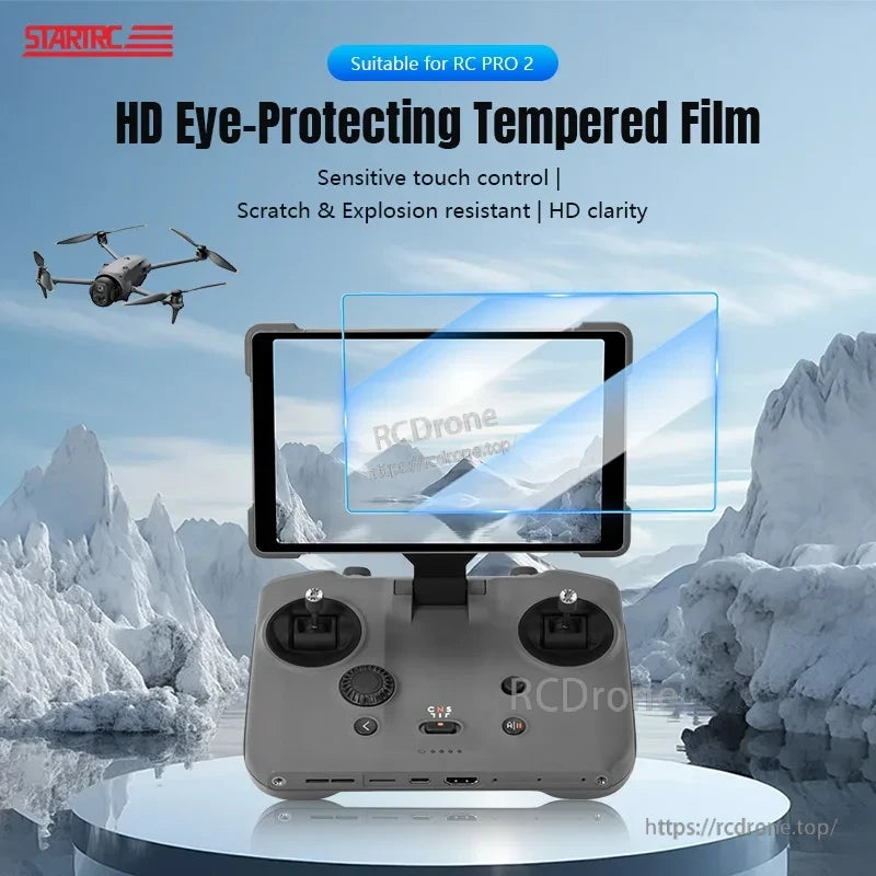 DJI Mavic 4 Pro Screen Protector, HD tempered film for RC PRO 2, offering eye protection, scratch and explosion resistance, with sensitive touch response.