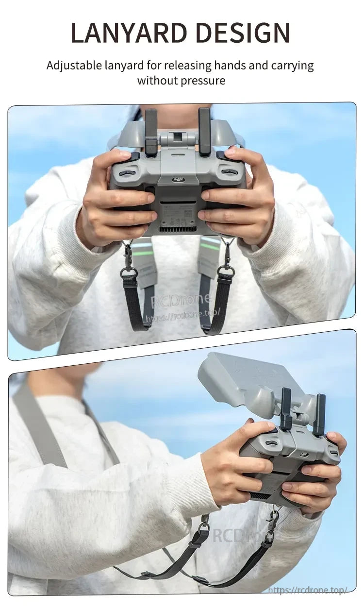 DJI Mini 4 Joystick Protector, Adjustable lanyard for hands-free, comfortable carry.