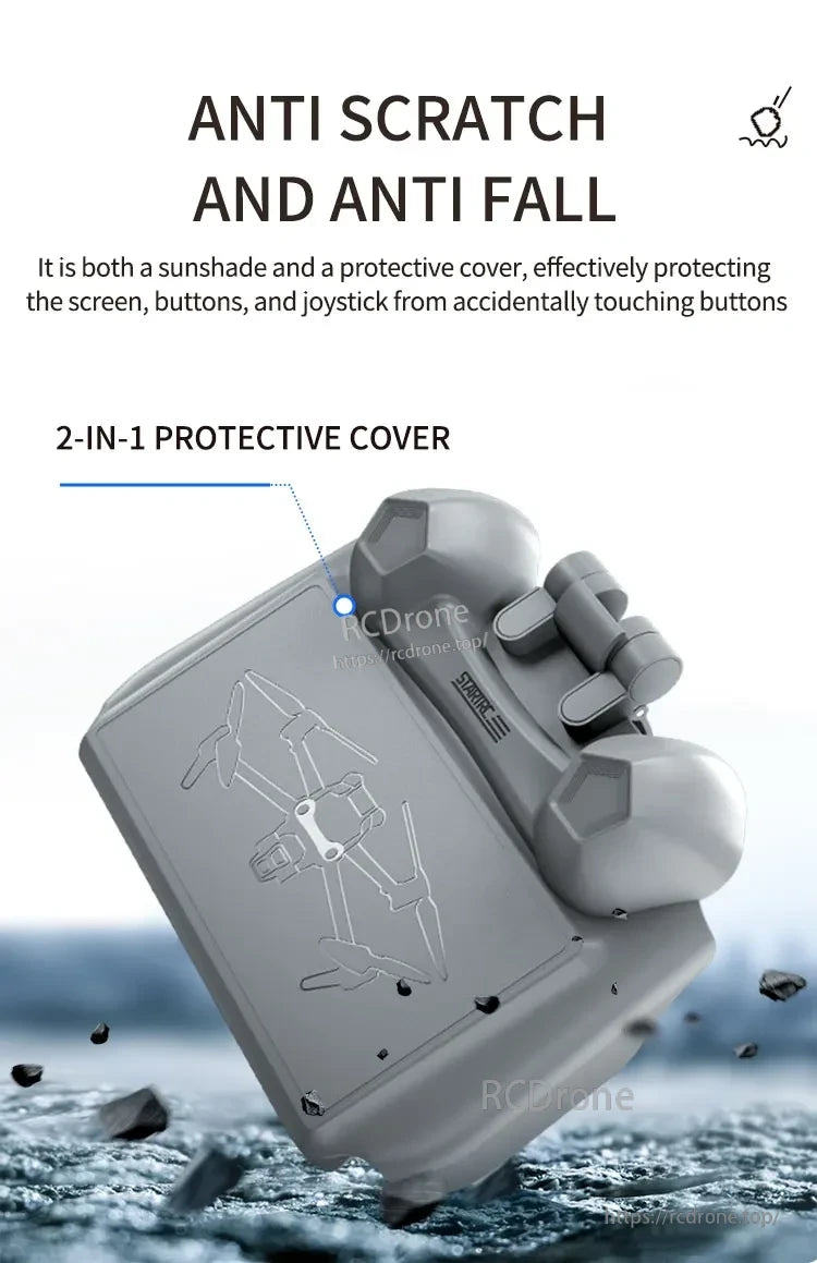 DJI Mini 4 Joystick Protector, Durable 2-in-1 cover for DJI Mini 4 joystick, offering anti-scratch and anti-fall protection for screen, buttons, and joystick.