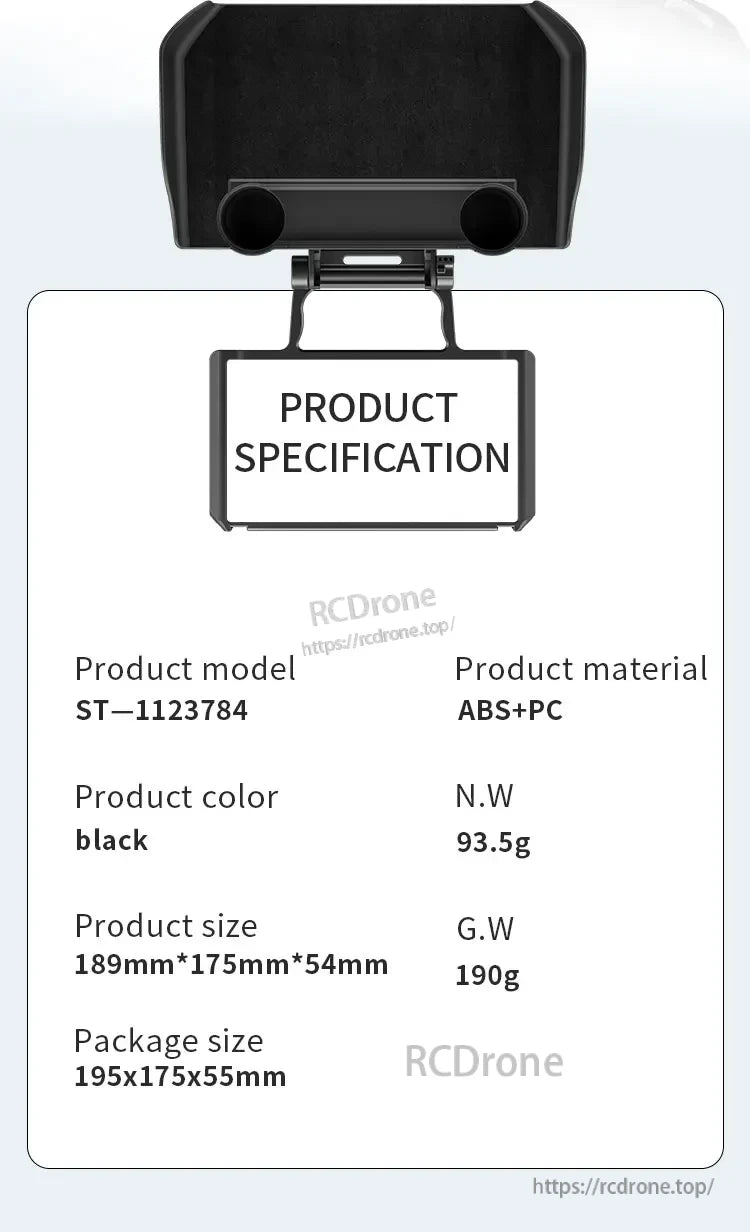 DJI Mini 4 Joystick Protector (ST-1123784), black, made of ABS+PC, weighs 93.5g, dimensions 189x175x54mm.