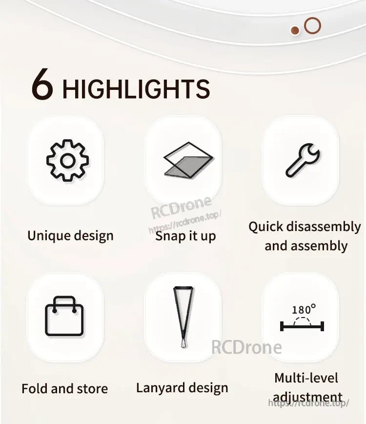 DJI Mini 4 Joystick Protector, Unique design, snap assembly, foldable, lanyard, multi-level adjustment