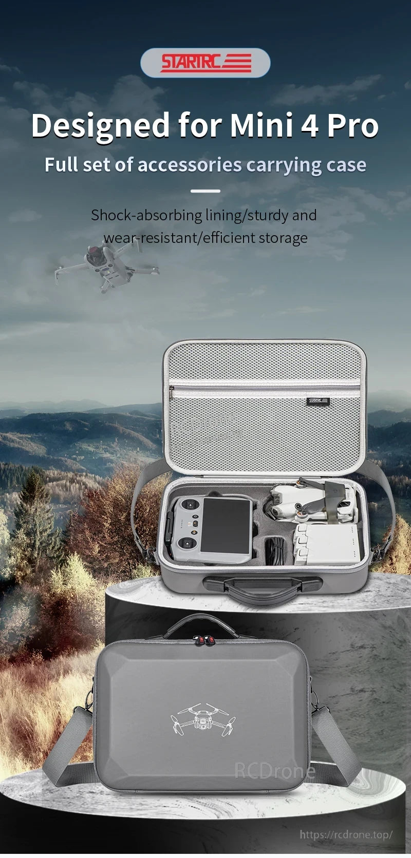 DJI Mini 4 Pro Carry Case, STARTRC Mini 4 Pro Carry Case with Shock-Absorbing Lining