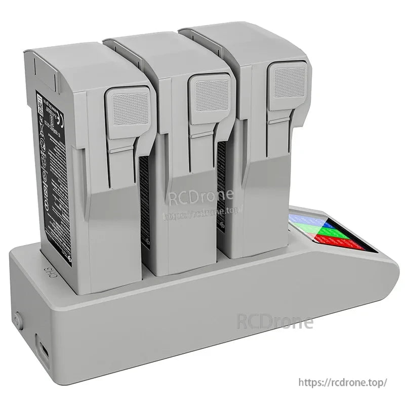 DJI Mini 4 Pro Charger, This device supports USB PD fast charging via USB-C and charges up to three batteries in sequence.