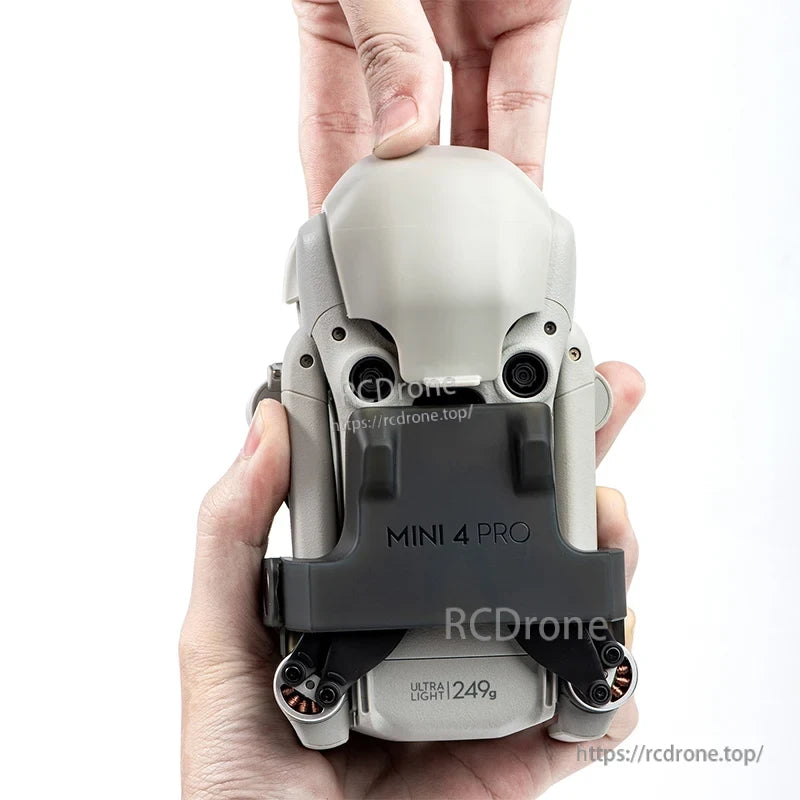 DJI Mini 4 Pro Lens Hood, A protruding side profile provides impact protection for the gimbal and camera during takeoff and landing.