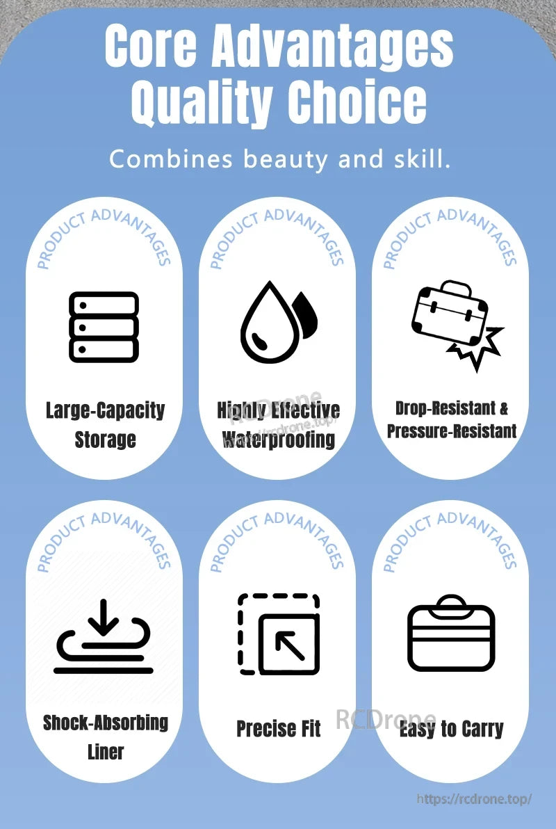 DJI Mini 5 Pro Water Case, Durable, waterproof, shock-absorbent case with large storage, precise fit, and portability—perfect blend of style and functionality.