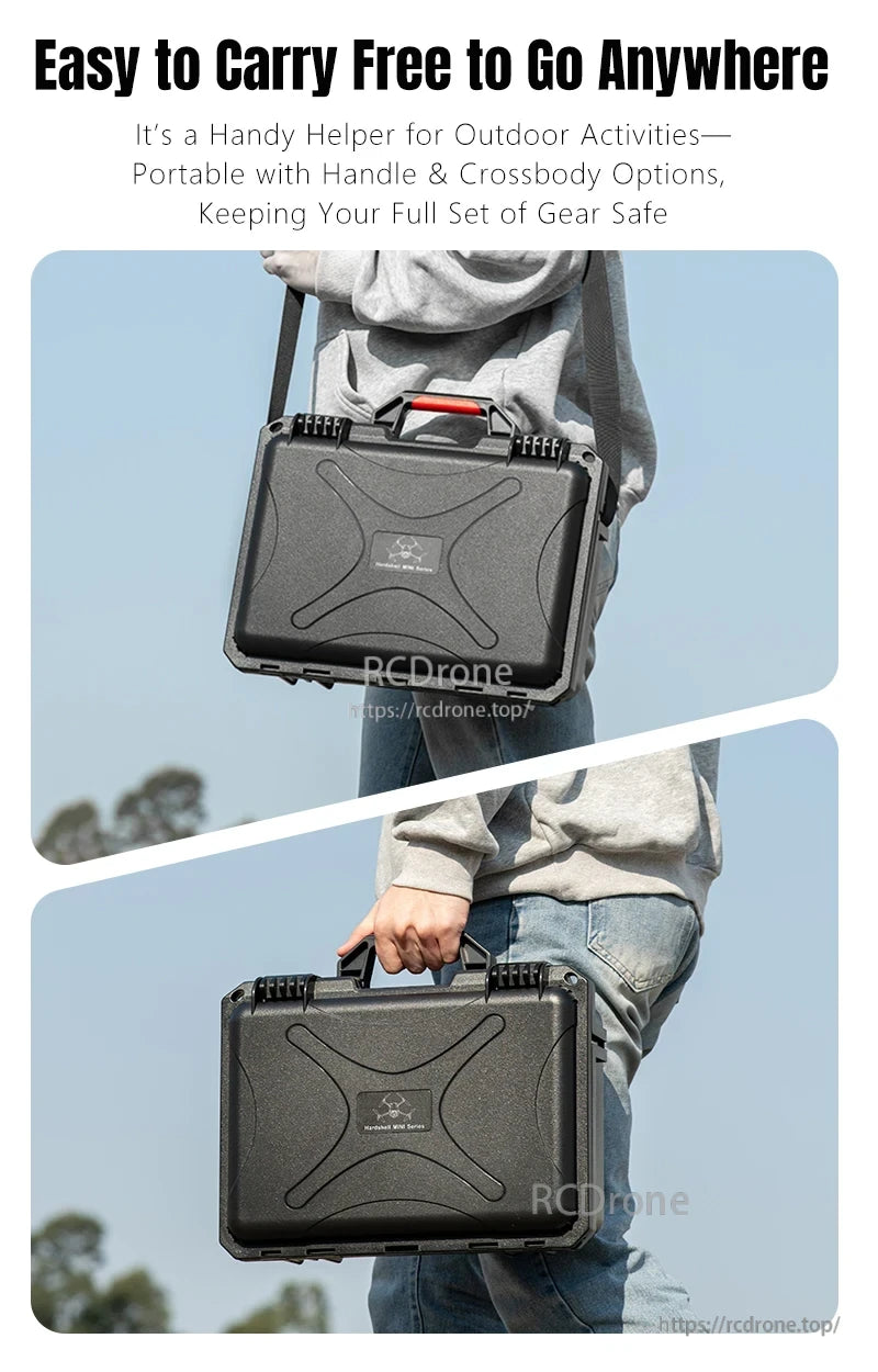 DJI Mini 5 Pro Water Case, DJI Mini 5 Pro case with handle and strap for easy outdoor transport.