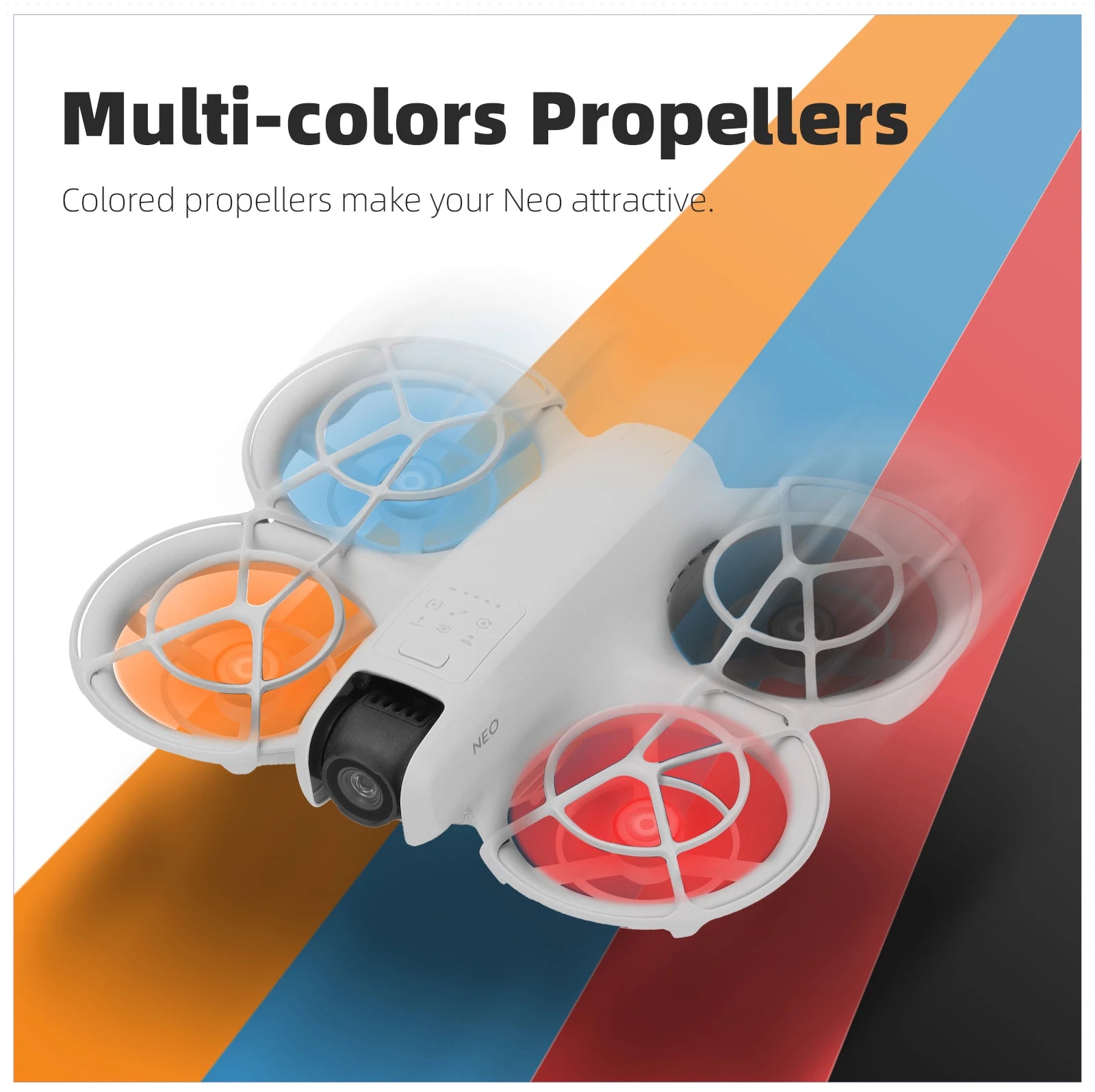 DJI Neo Drone Accessory Kit, Multicolor propellers add color to DJI NEO drone.