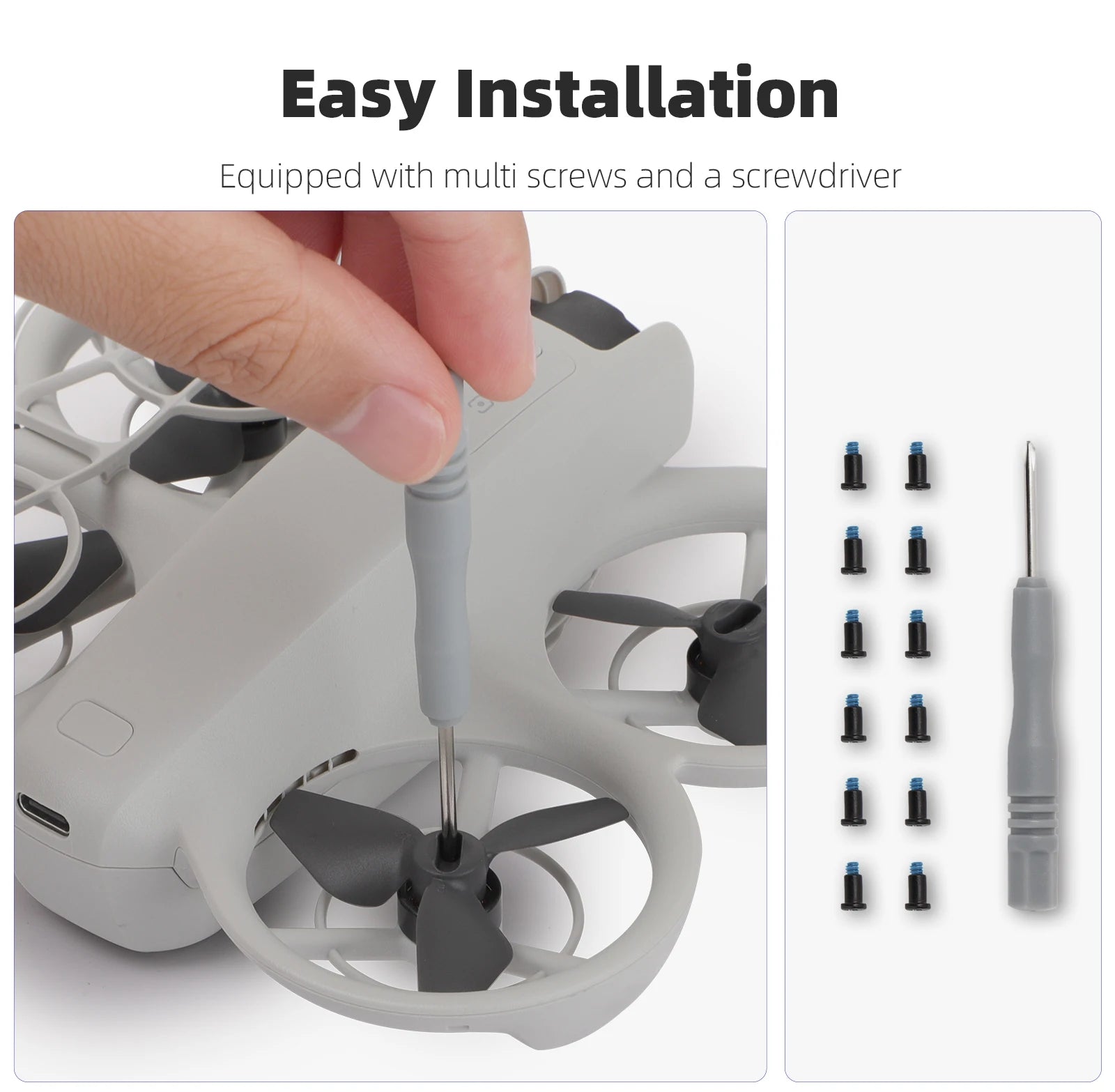 DJI Neo Propeller, Easy installation equipped with multiple screws and a screwdriver