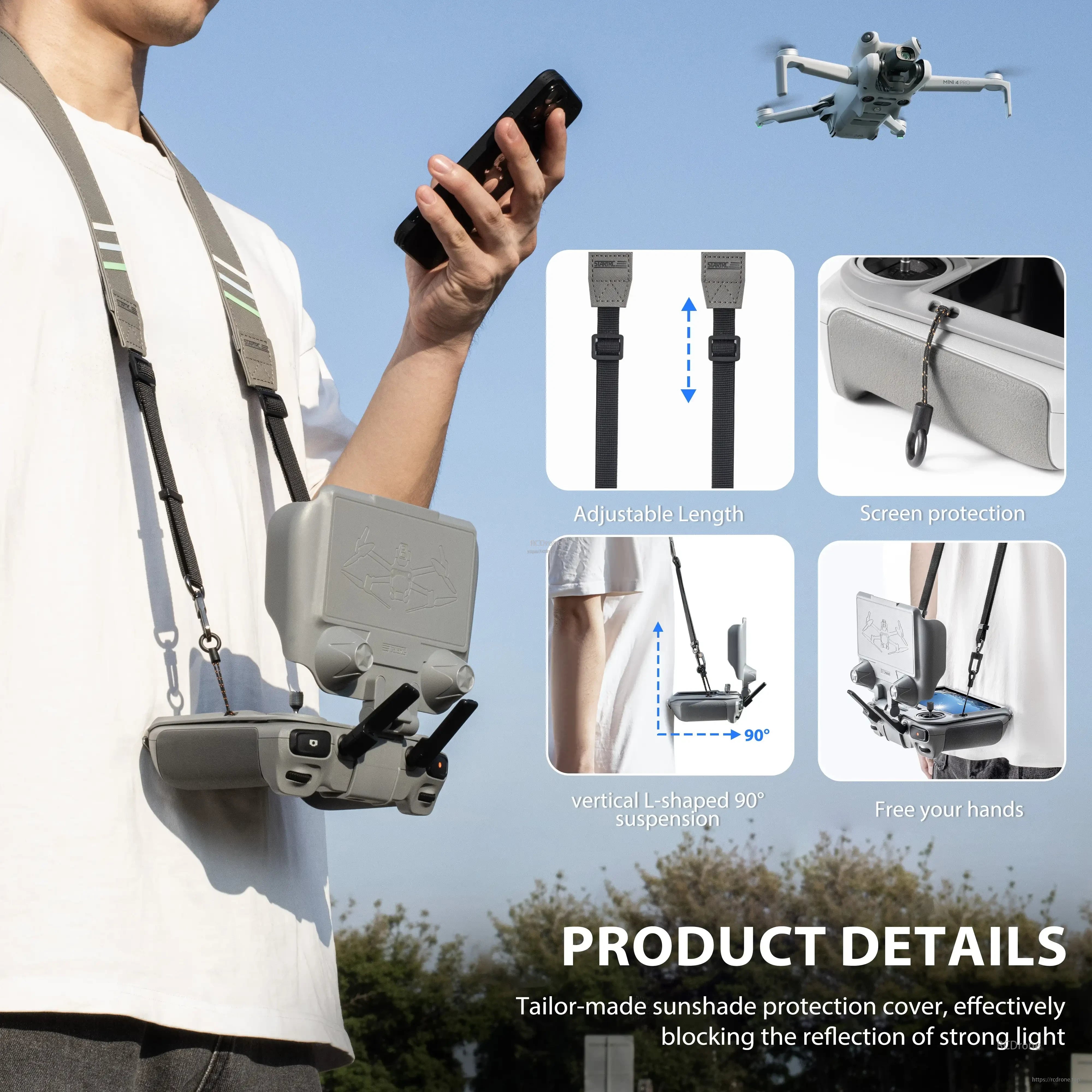 DJI RC Sun Hood, The MINI PRO Sun Hood provides adjustable screen protection and sun-blocking features for optimal use.