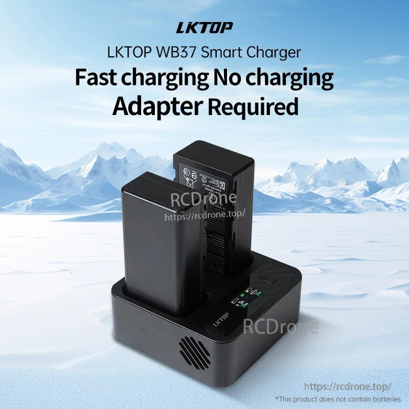 DJI WB37 Charging Hub, LKTOP WB37 Smart Charger: Fast charging, no adapter needed.