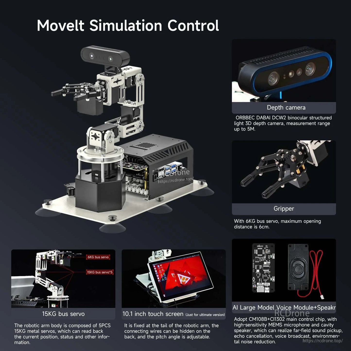 DOFBOT Pro 6-DOF 3D Depth Vision Robotic Arm for Jetson Nano 4GB / Orin Nano SUPER / Orin NX SUPER