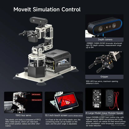 DOFBOT Pro 6-DOF 3D Depth Vision Robotic Arm for Jetson Nano 4GB / Orin Nano SUPER / Orin NX SUPER
