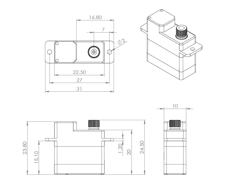 MKS DS450 Digital Servo Motor for RC Helicopters, Coreless Motor, Metal Alloy Gear, 4.8V-5.0V