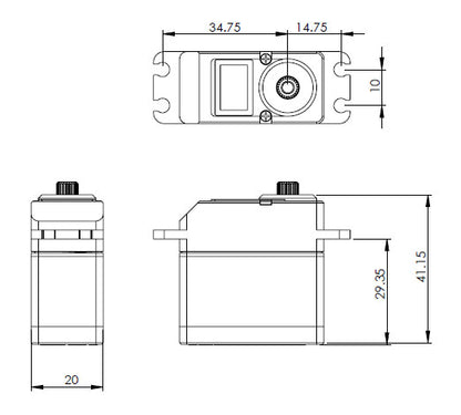 MKS DS660A+ High Torque Digital Servo Motor, Titanium Gear, Aluminum Case