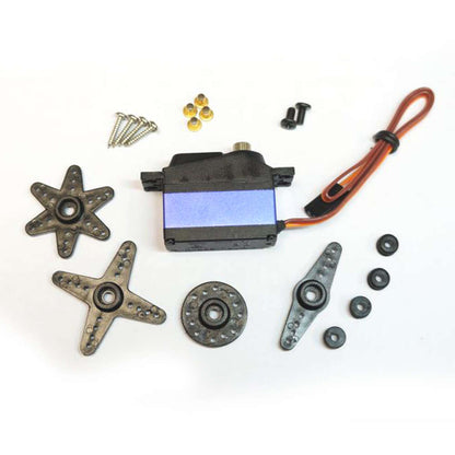 TBS Caipirinha 2 Metal Gear Digital Servo with control horns, screws, bushings, and lead