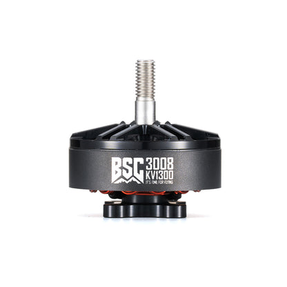 MAD BSC3008 1300KV 6S FPV Drone Motor, MAD BSC3008 KV1300 FPV drone motor with threaded shaft, black bell housing, and BSC 3008 branding