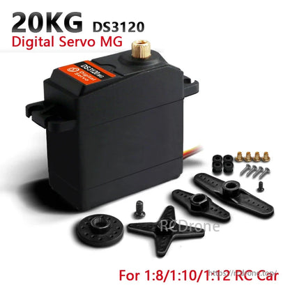 DSServo DS3109 DS3115 DS3120 - 9,5kg 13kg 15kg 17kg 21,5kg 25kg Servo de engrenagem de metal de alto torque para avião de barco de carro rc