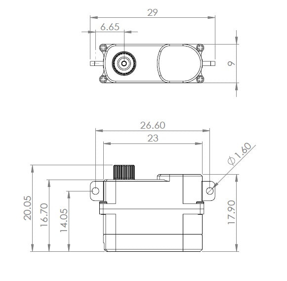 MKS DS75K-R Micro Digital Servo Motor with Alloy Gears, 3.5–6.0V, High Precision for DLG F3K F5K