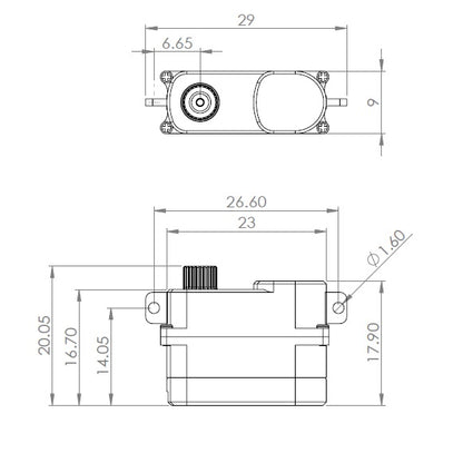 MKS DS75K-R Micro Digital Servo Motor with Alloy Gears, 3.5–6.0V, High Precision for DLG F3K F5K