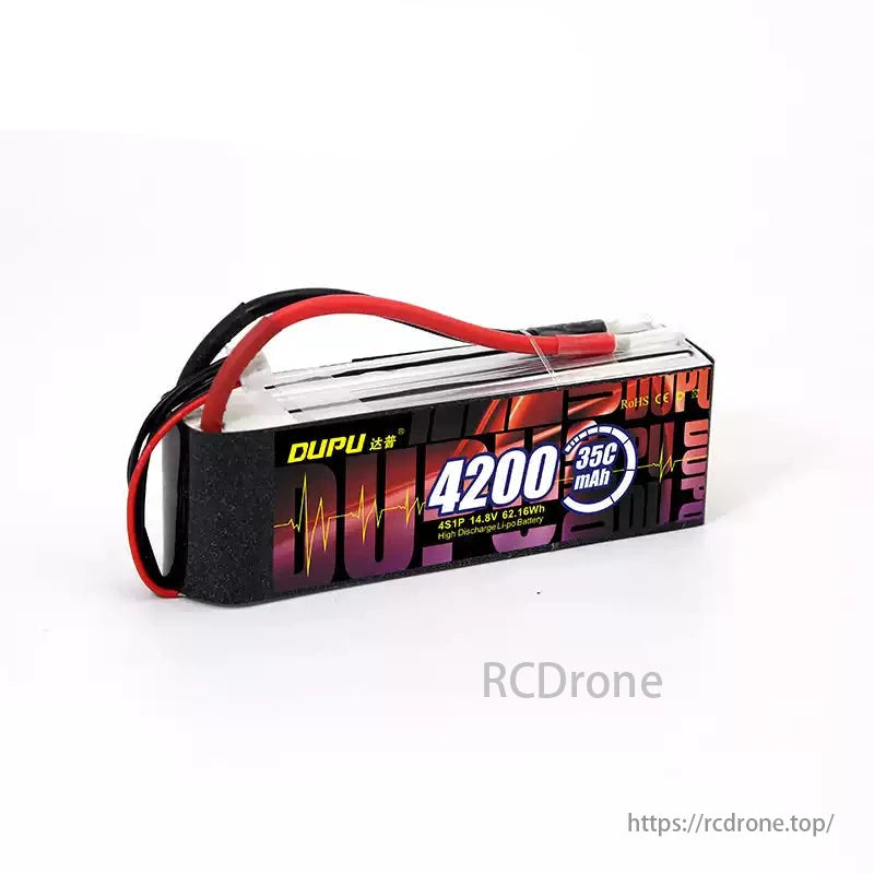 DUPU 4200mAh 2S/3S/4S/6S/8S Drone LiPo Battery, DUPU 4200mAh LiPo battery with 35C discharge rate for RC airplanes and helicopters.
