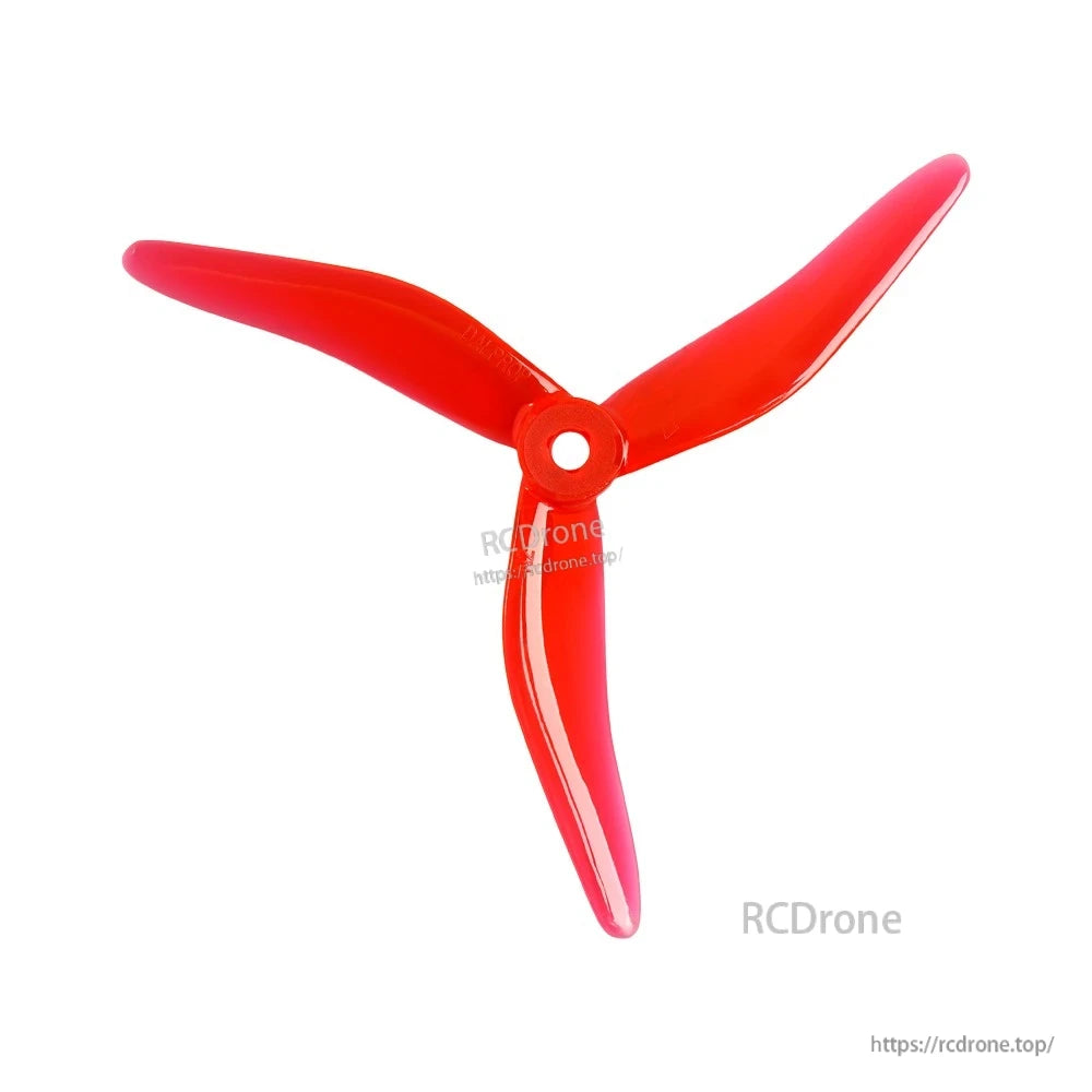 Dalprop Nepal N2 Freestyle FPV Propeller, Red three-blade FPV drone propeller with central mounting hole, Dalprop Nepal N2 freestyle prop