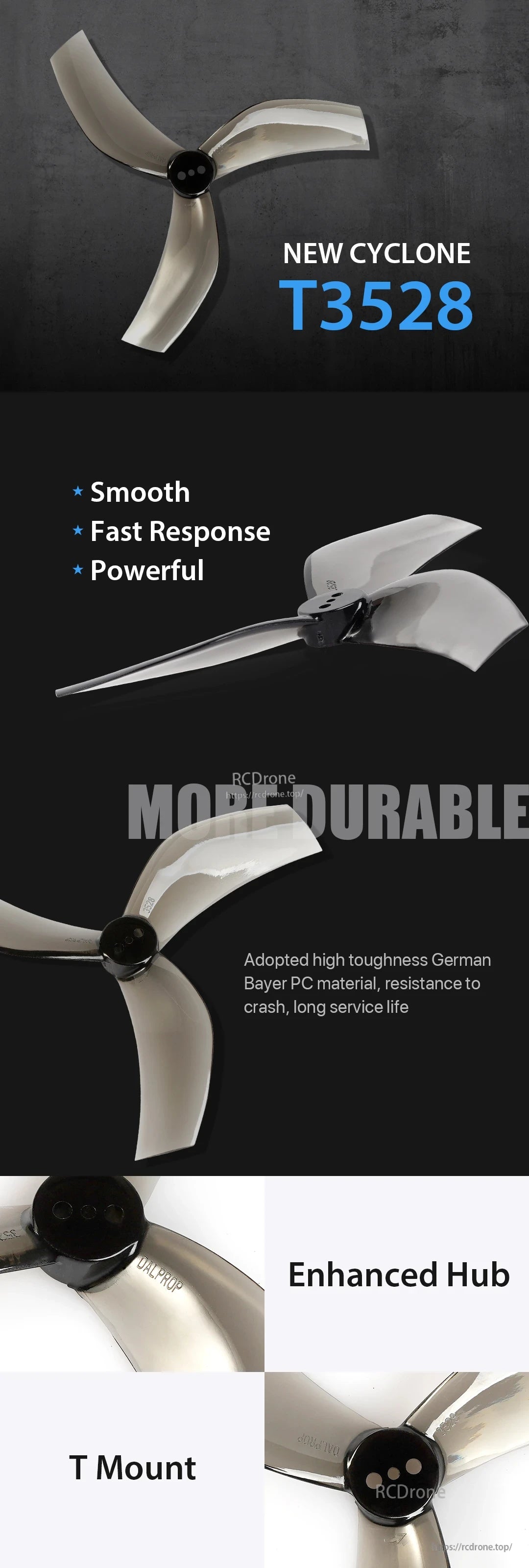 Dalprop New Cyclone T3528 T-Mount Props