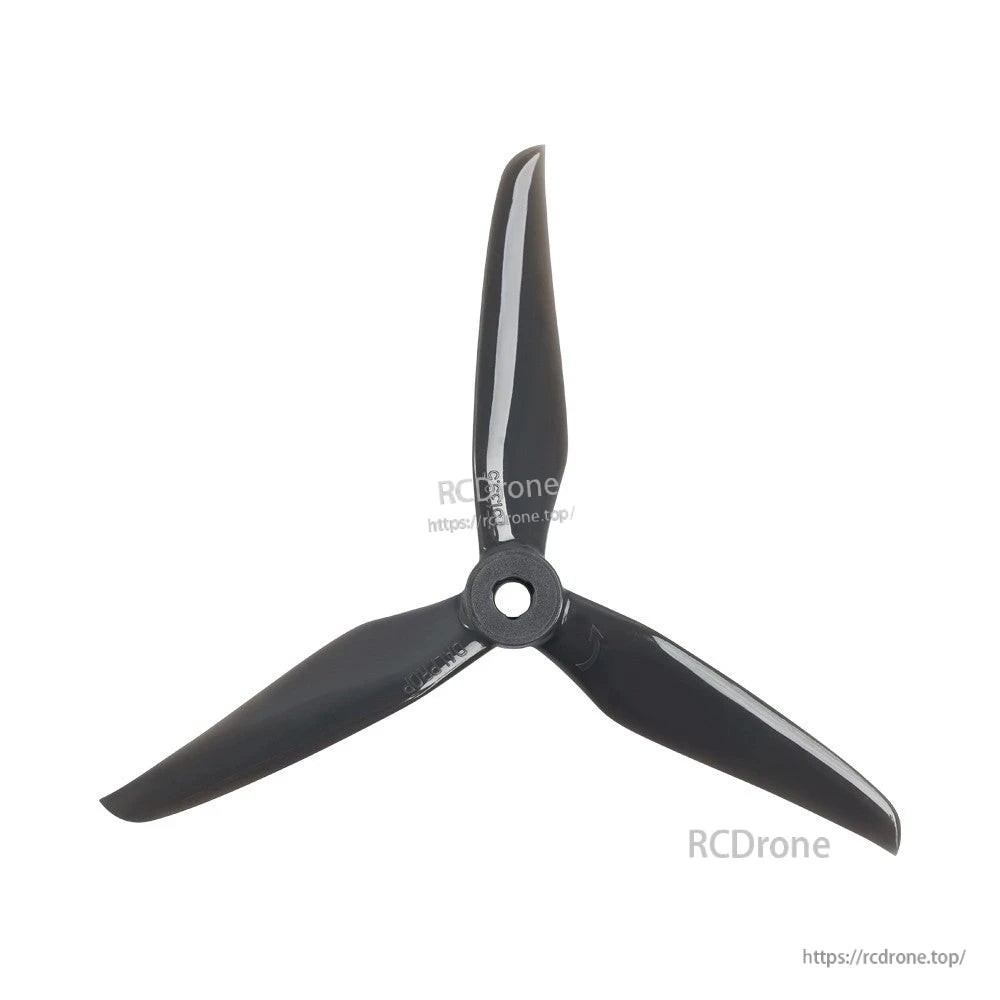 Black Dalprop Cyclone T5139.5 tri-blade freestyle FPV propeller with center mounting hub
