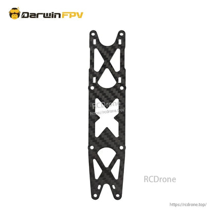 Carbon fiber main bottom plate for Darwin 240 frame with cutouts and mounting holes