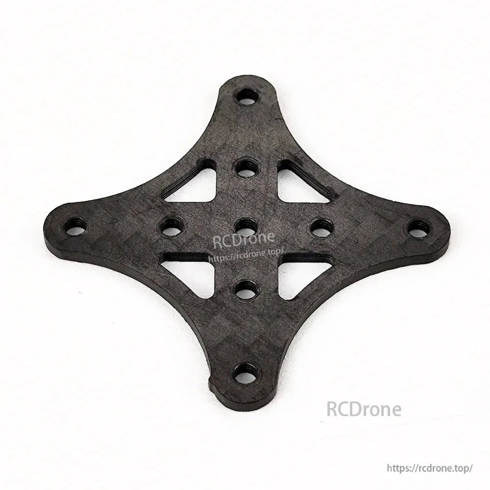 Diamond-shaped carbon fiber center plate with mounting holes for 3-inch toothpick frame