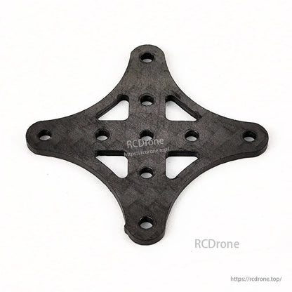 Diamond-shaped carbon fiber center plate with mounting holes for 3-inch toothpick frame