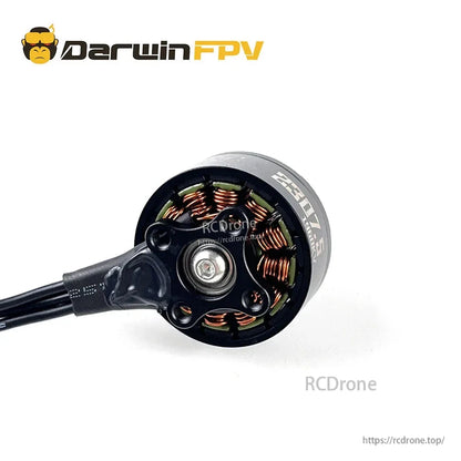 Bottom view showing copper windings and base plate of the 2307.5 brushless FPV motor